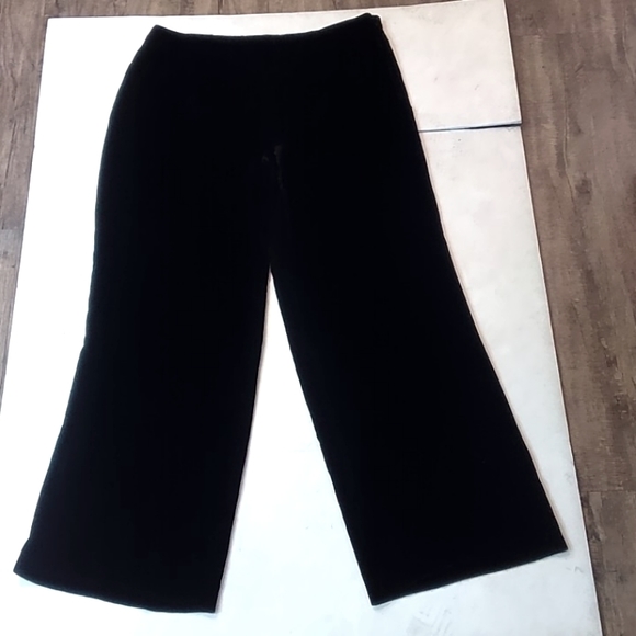 Soft Surrounding's Woman's Aria Silk Blend Velvet Wide Leg Pants Black Size L - Picture 4 of 7